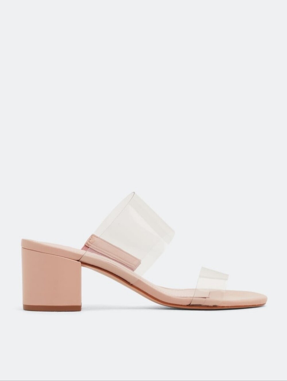 SCHUTZ Victoire Blush Pink Barbie Clear-Strap Block Heel Mules